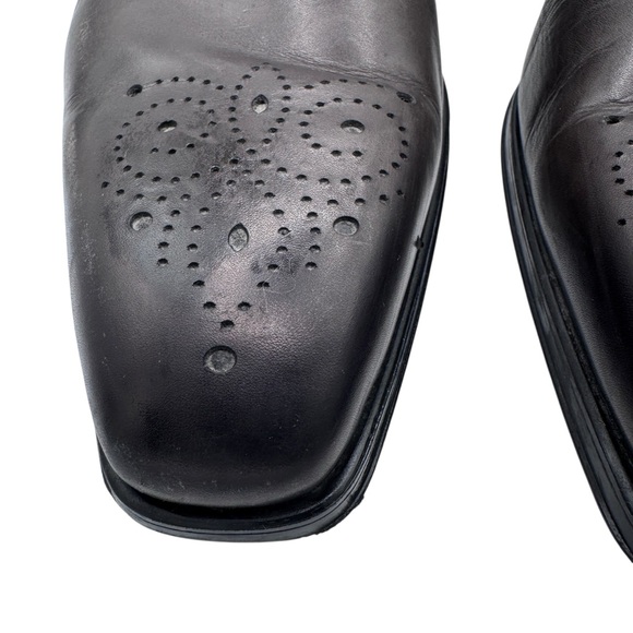 Magnanni Sanchez Men\'s Perforated Toe Black Leather Dress Shoes - Made in Spain main image 9
